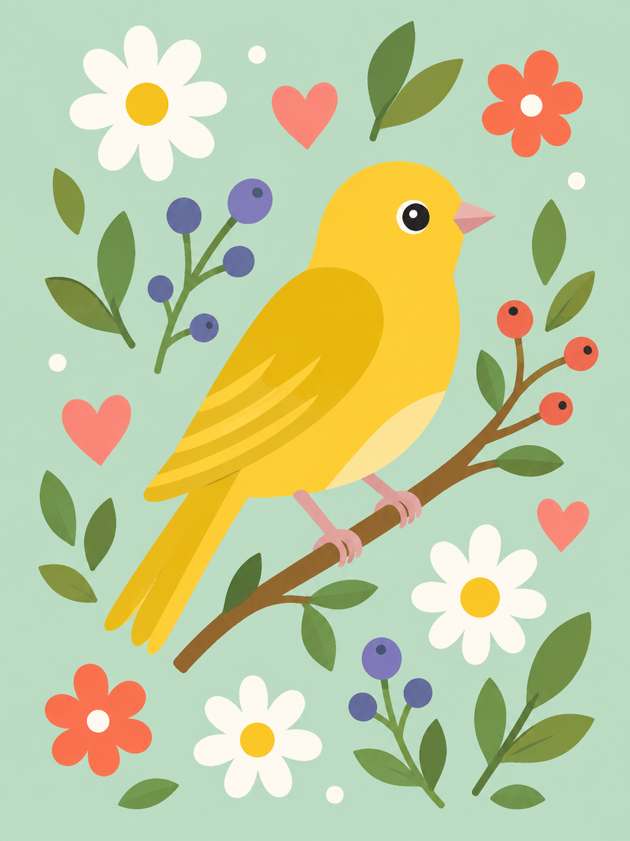 Colorful Birds 4er SET - Mini Malen nach Zahlen