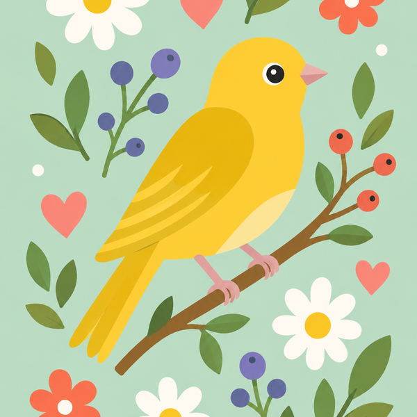 Colorful Birds 4er SET - Mini Malen nach Zahlen