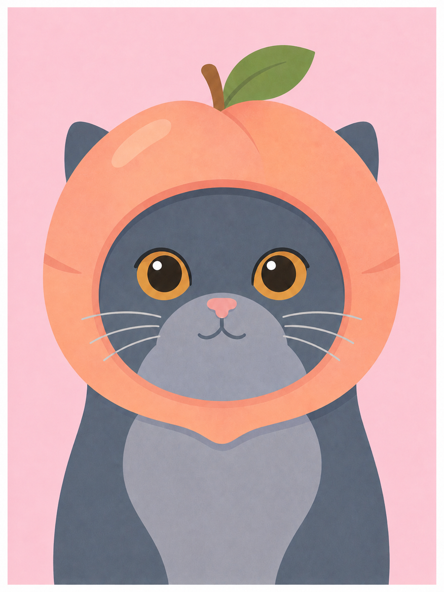 Fruity Cats 4er SET - Mini Malen nach Zahlen