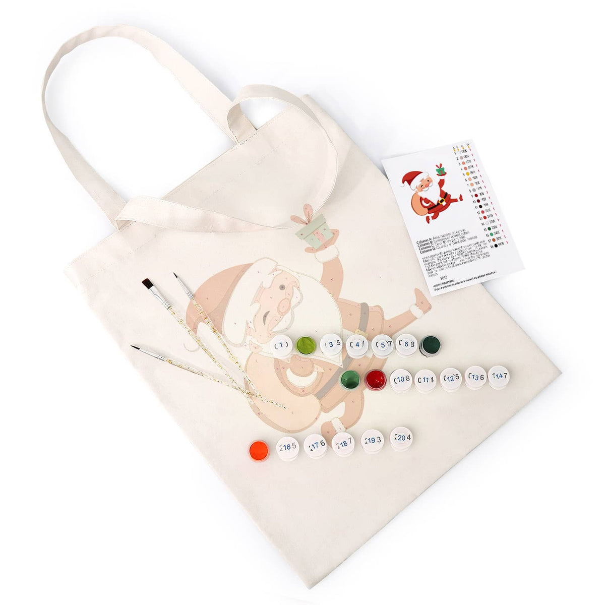 Stofftaschen, Weihnachten - Malen nach Zahlen