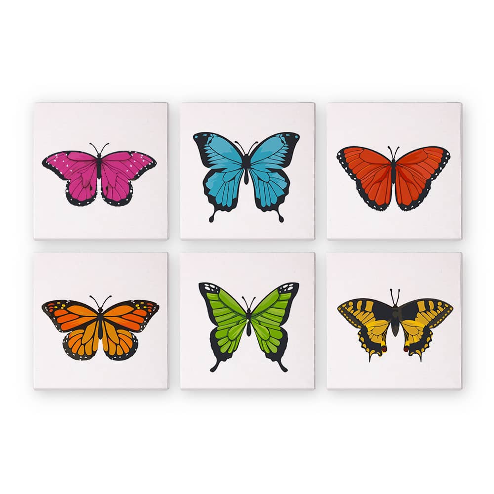 Schmetterlings-Pracht 6er SET - Mini Malen nach Zahlen