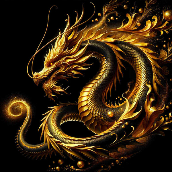 Goldener Drache – Malen nach Zahlen