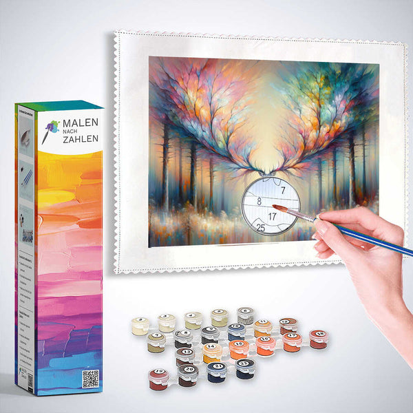 Buntes Geweih – Malen nach Zahlen