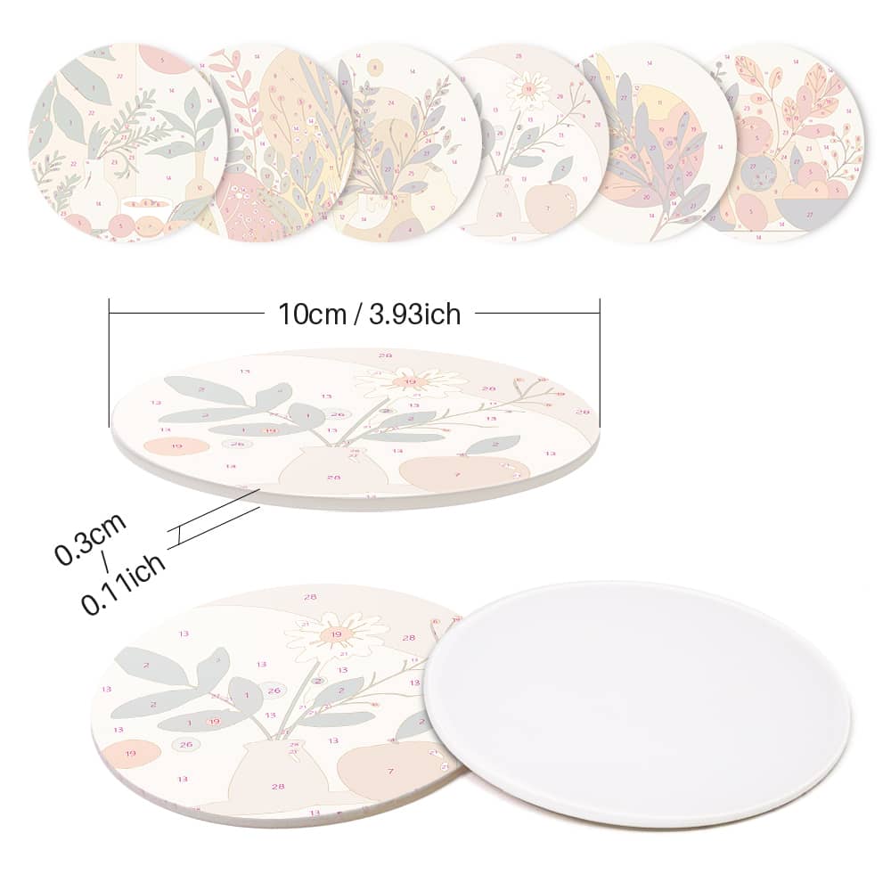 Untersetzer 6er Set, Modern - Malen nach Zahlen