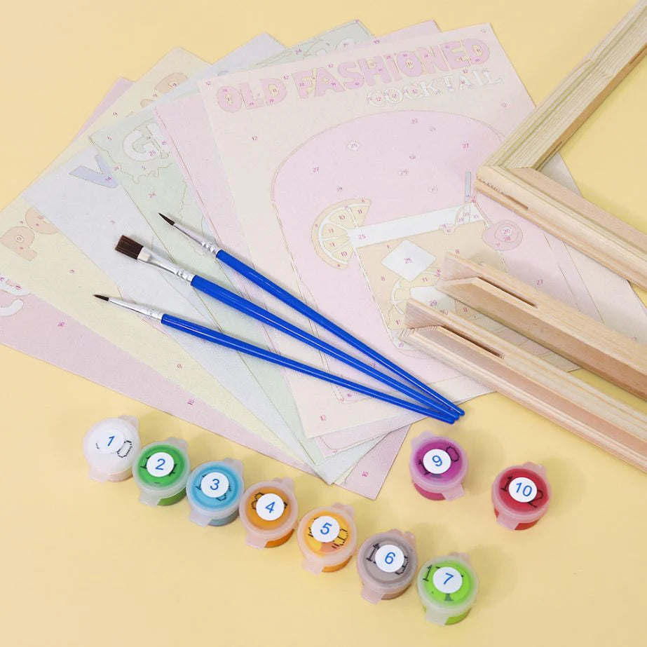 Lieblings Cocktail 6er SET - Mini Malen nach Zahlen