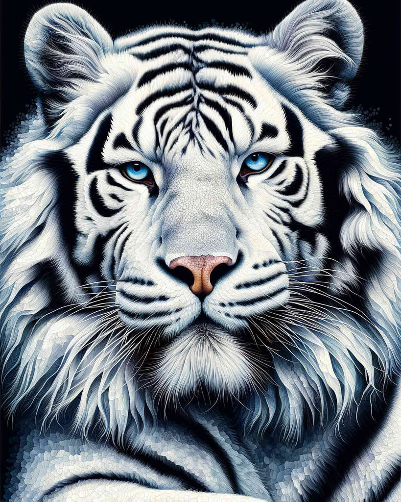 Malen nach Zahlen - Weißer Tiger Porträt