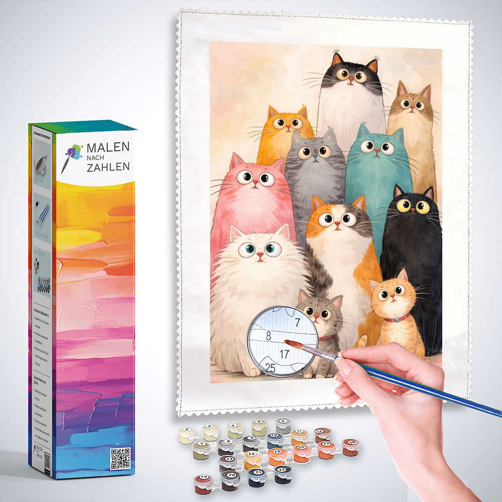 Malen nach Zahlen - Zauberhafte Katzenbande