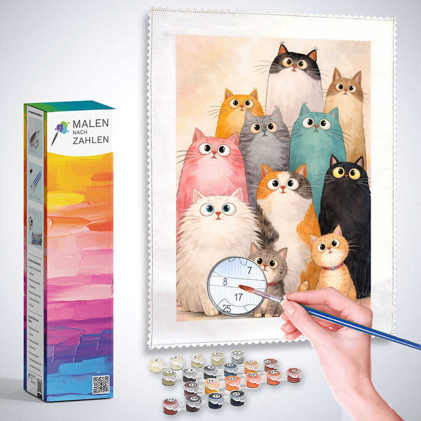 Malen nach Zahlen - Zauberhafte Katzenbande