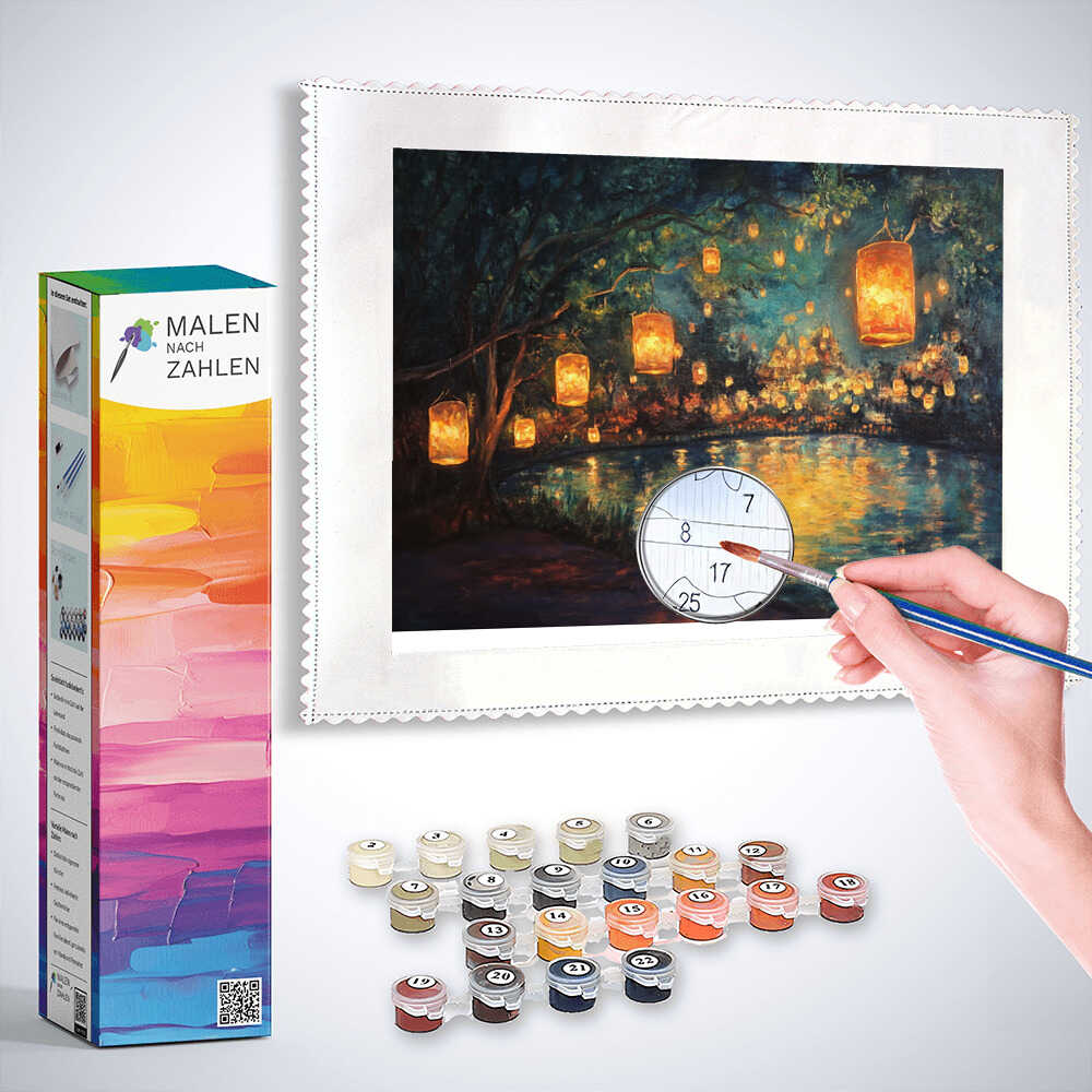 Malen nach Zahlen - Flüstern der Dämmerung, Laternen