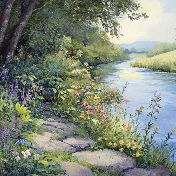 Verwilderter Flusslauf - Malen nach Zahlen