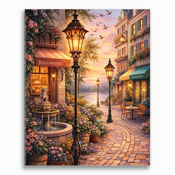 Malen nach Zahlen - Abendzauber am Flussufer