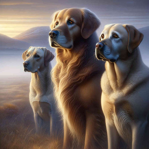 Malen nach Zahlen - Goldenretriever, Labrador Trio