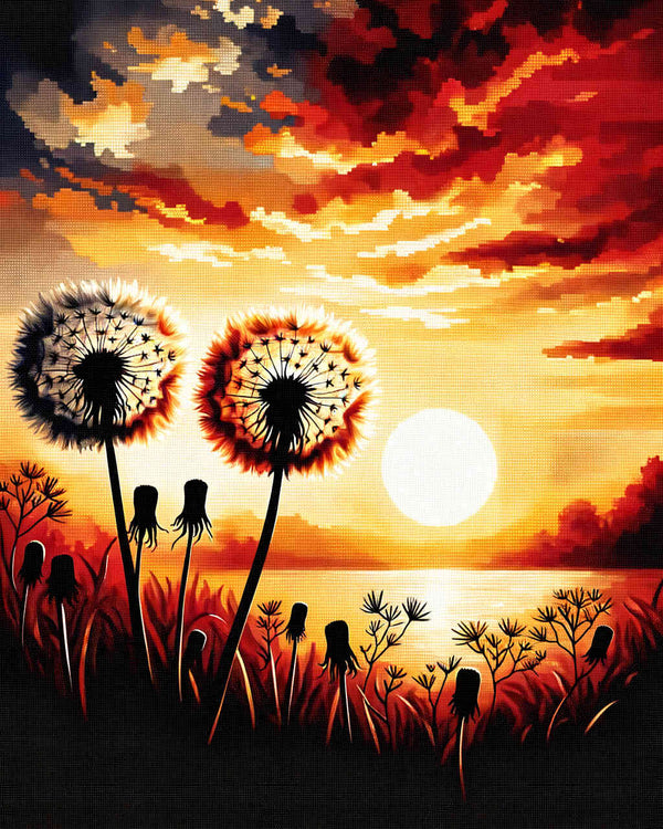 Pusteblumen – Malen nach Zahlen