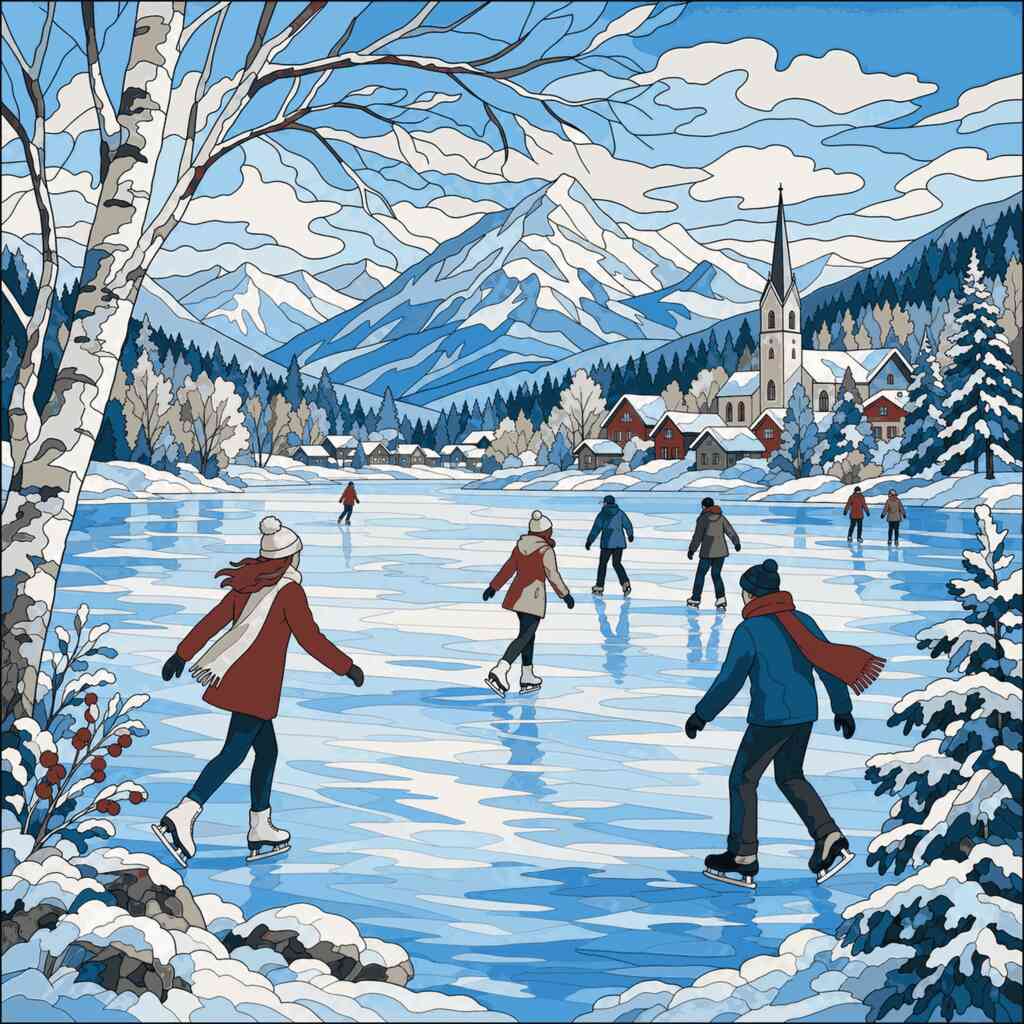 Malen nach Zahlen - Winterzauber am See
