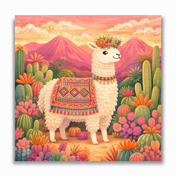 Malen nach Zahlen - Lama Zauber im Sonnenuntergang