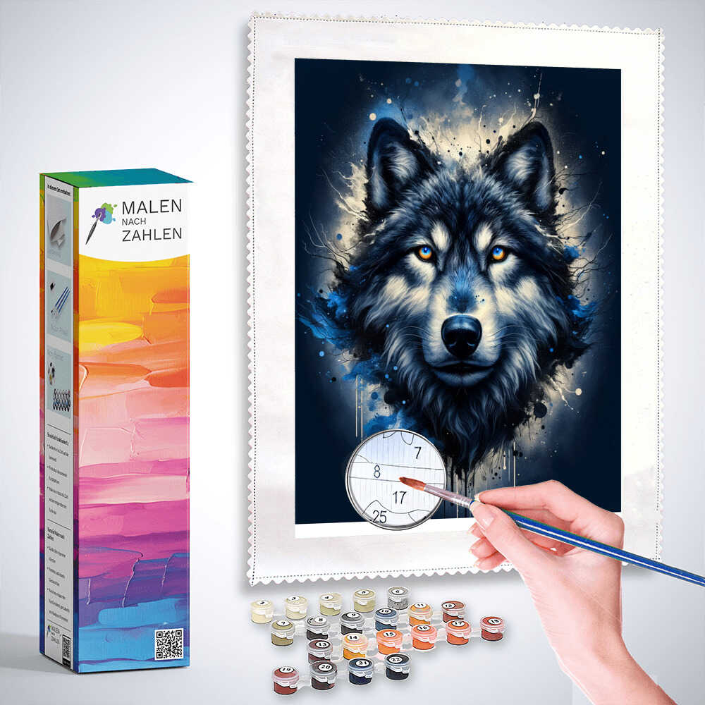 Malen nach Zahlen - Wolf Farbe