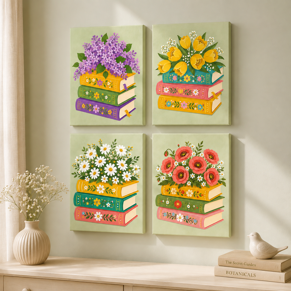 Blumenbücher 4er SET - Mini Malen nach Zahlen