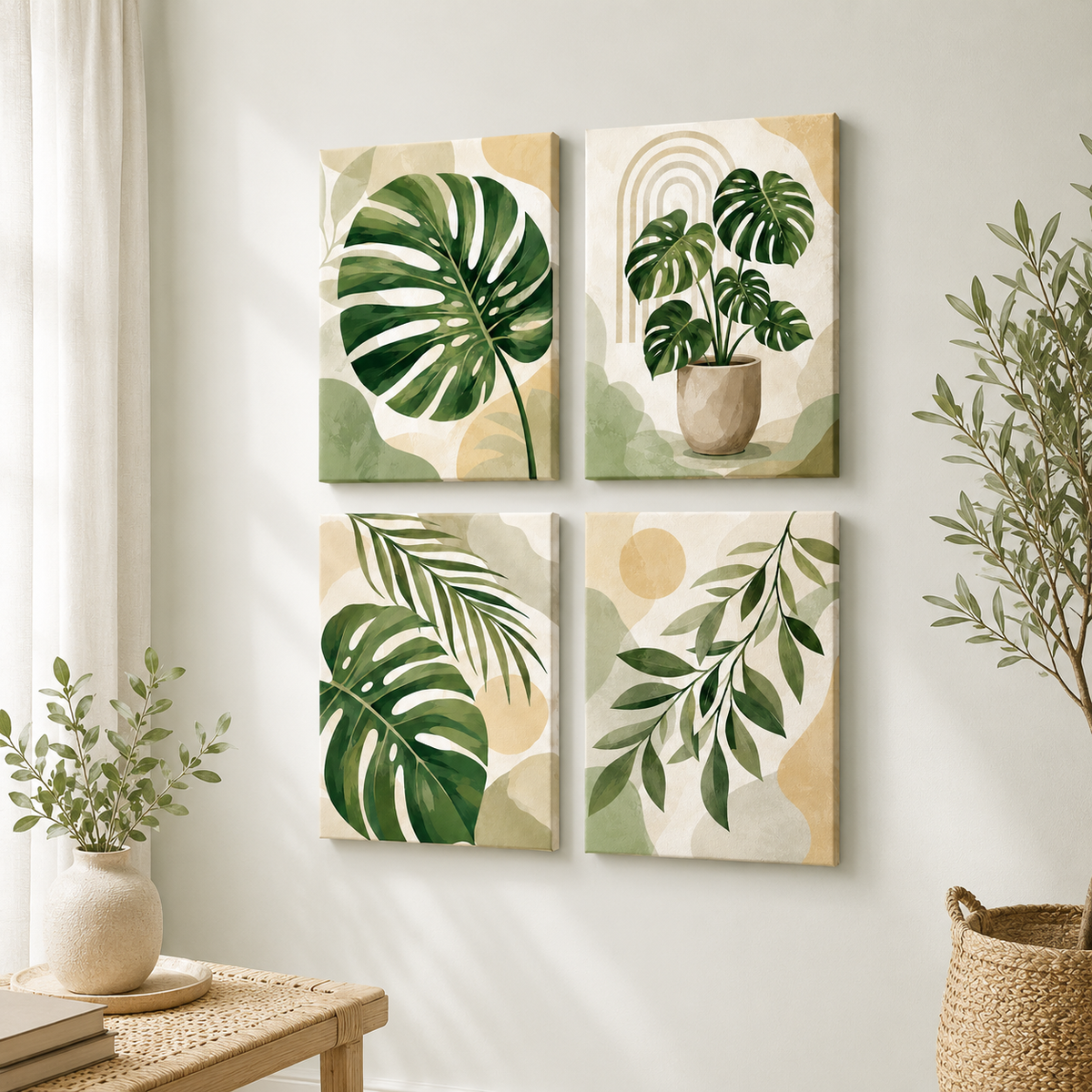 Botanical Harmony 4er SET - Mini Malen nach Zahlen