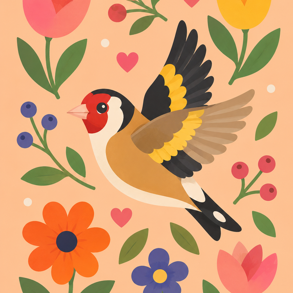 Colorful Birds 4er SET - Mini Malen nach Zahlen