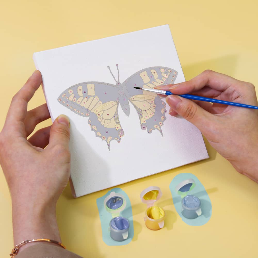 Schmetterlings-Pracht 6er SET - Mini Malen nach Zahlen
