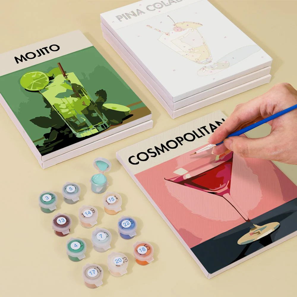 Love Cocktails 6er SET - Mini Malen nach Zahlen