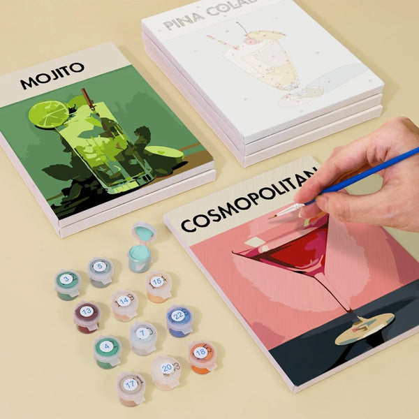 Love Cocktails 6er SET - Mini Malen nach Zahlen