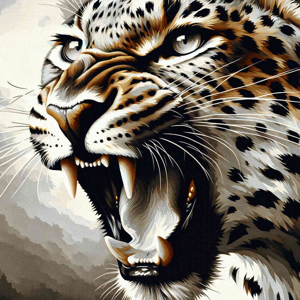 Leopard, Brüllend – Malen nach Zahlen