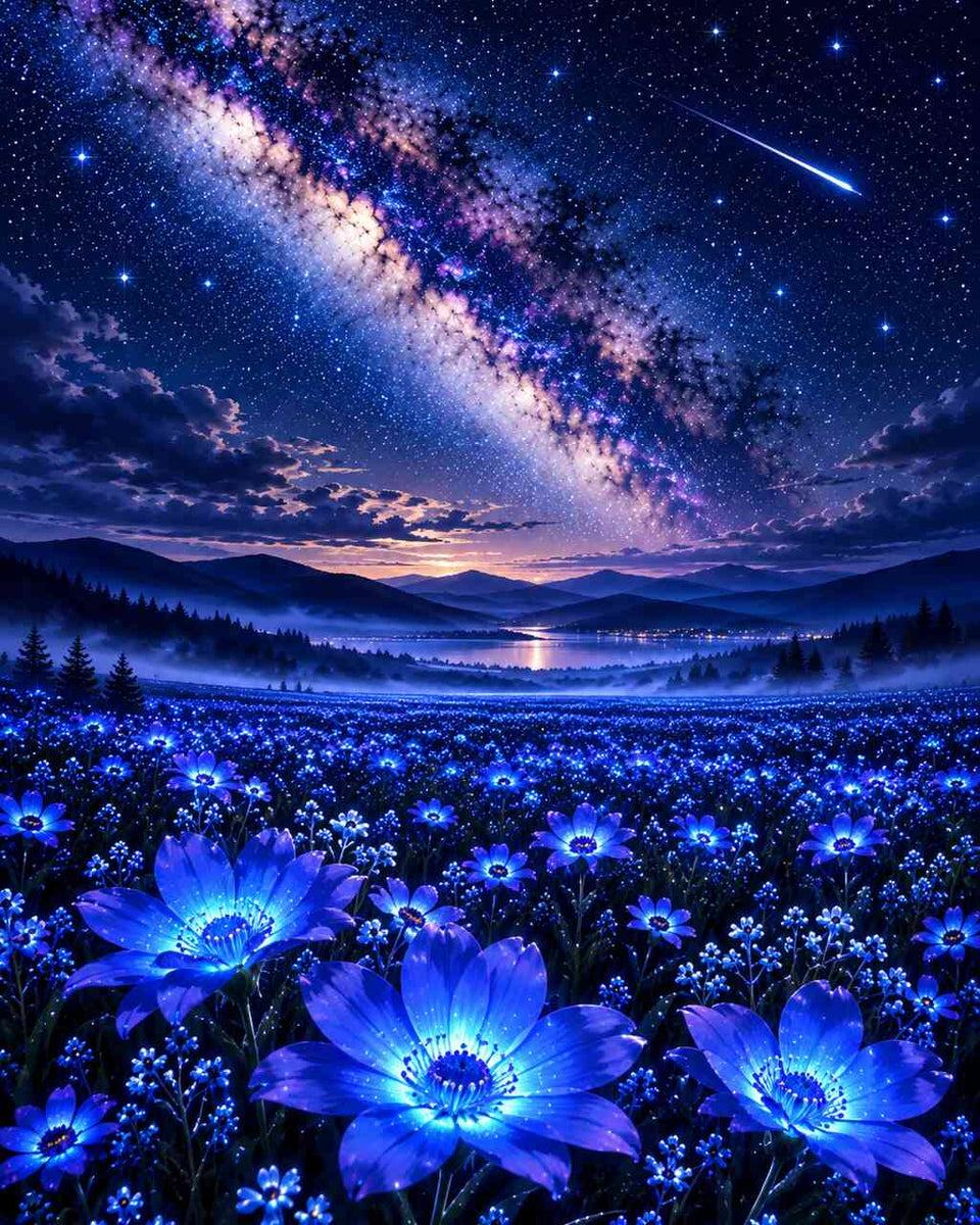 Malen nach Zahlen - Sternenblüten – Magie der Nacht