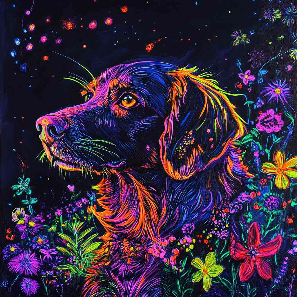 Malen nach Zahlen - Leuchtende Träume, Hund