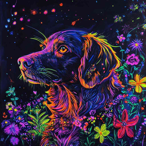 Malen nach Zahlen - Leuchtende Träume, Hund