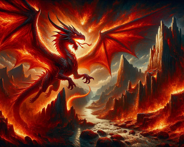 Roter Drache – Malen nach Zahlen