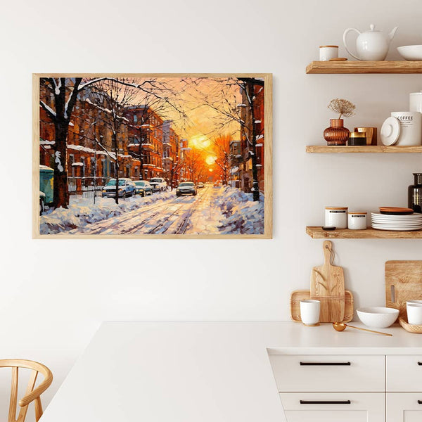 Winterlandschaft, Straßen - Malen nach Zahlen