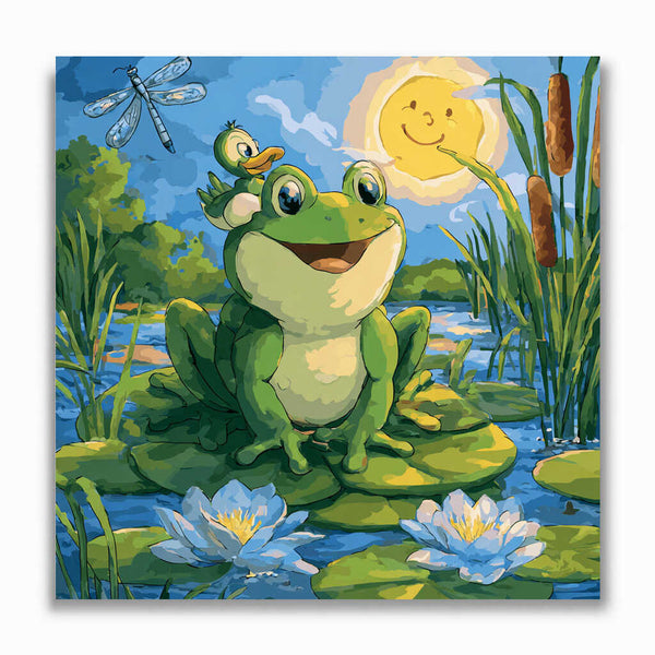 Malen nach Zahlen - Fröhlicher Tag am Froschteich