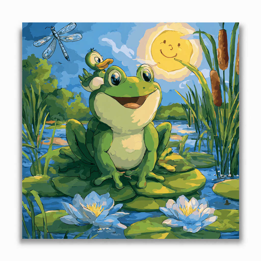 Malen nach Zahlen - Fröhlicher Tag am Froschteich