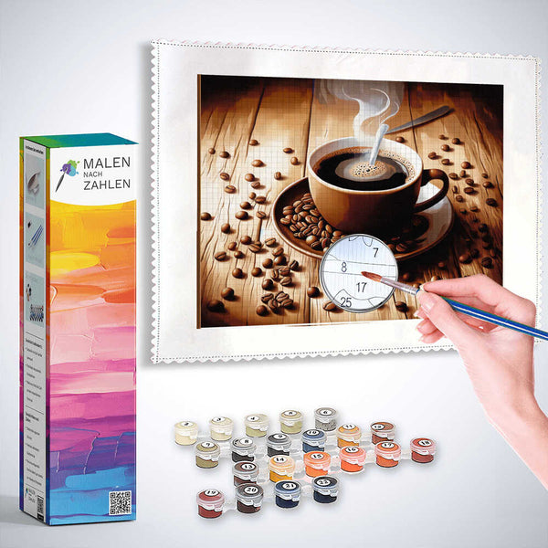 Tasse mit Kaffee – Malen nach Zahlen