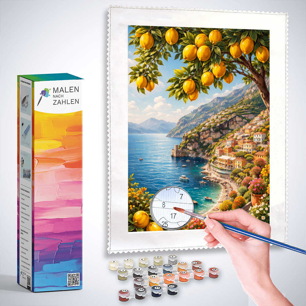 Malen nach Zahlen - Zitronenduft am Mittelmeer