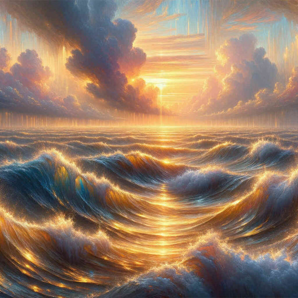 Sonnenaufgang, Raue See – Malen nach Zahlen