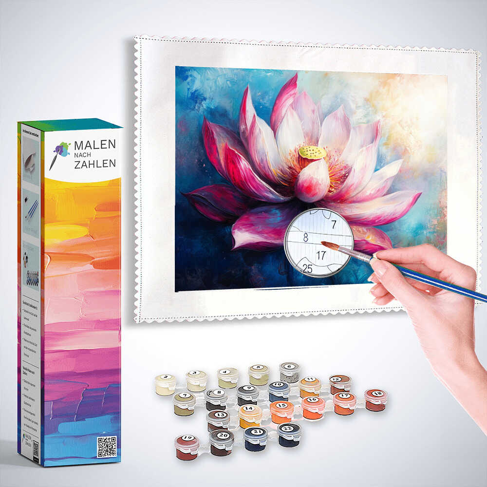 Malen nach Zahlen - Abstrakte Lotus Blumen
