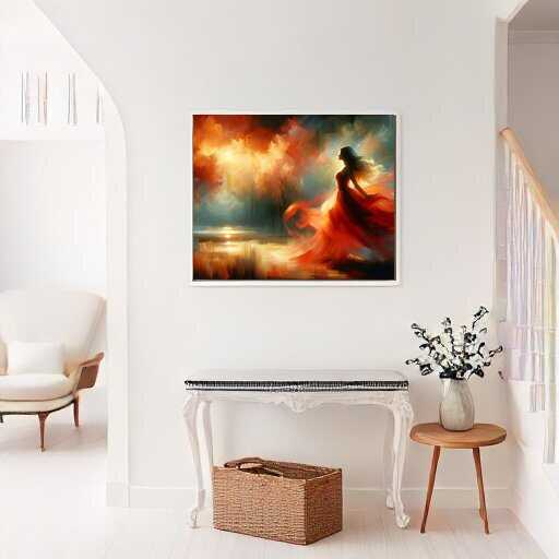 Frau mit wehendem Kleid – Malen nach Zahlen