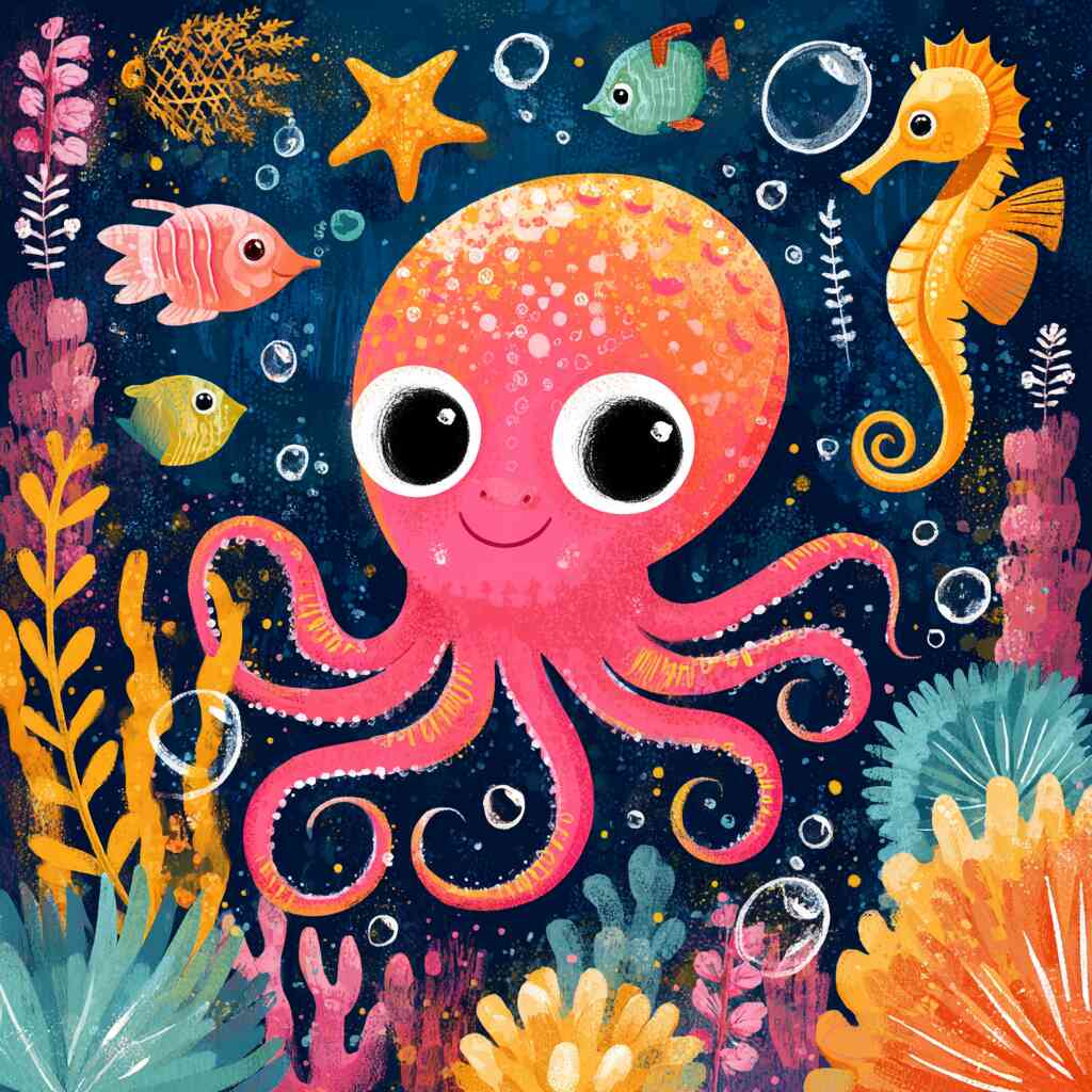 Malen nach Zahlen - Ozeanzauber: Die fröhliche Welt des kleinen Oktopus