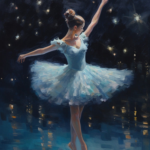 Ballerina bei Nacht - Malen nach Zahlen