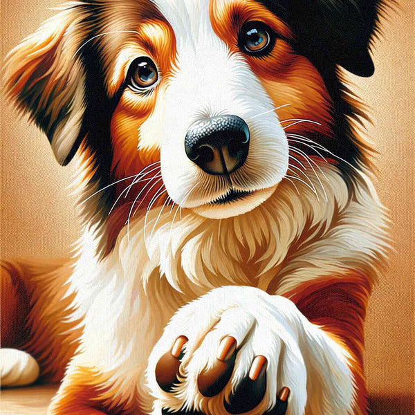 Malen nach Zahlen - Gib Pfötchen, Hund