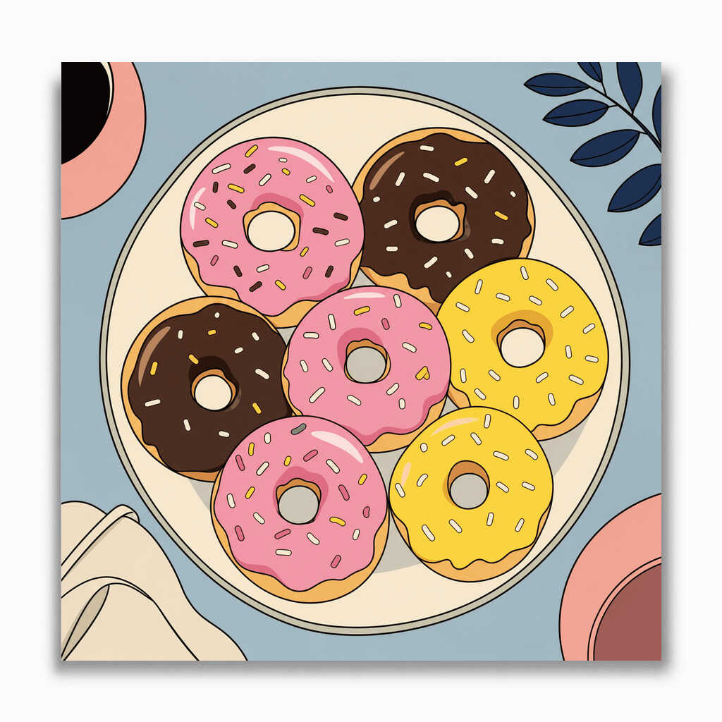 Malen nach Zahlen - Süße Versuchung – Fröhliche Donut-Sinfonie