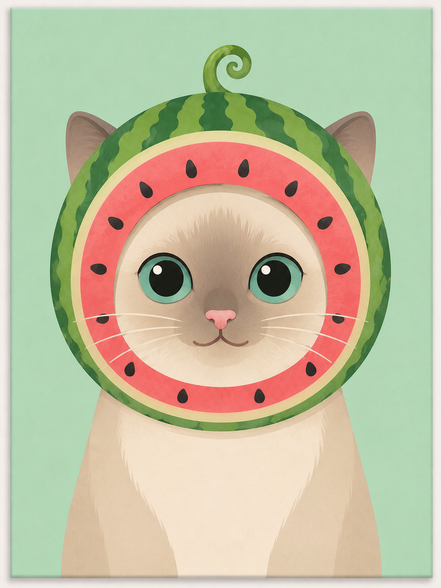 Fruity Cats 4er SET - Mini Malen nach Zahlen