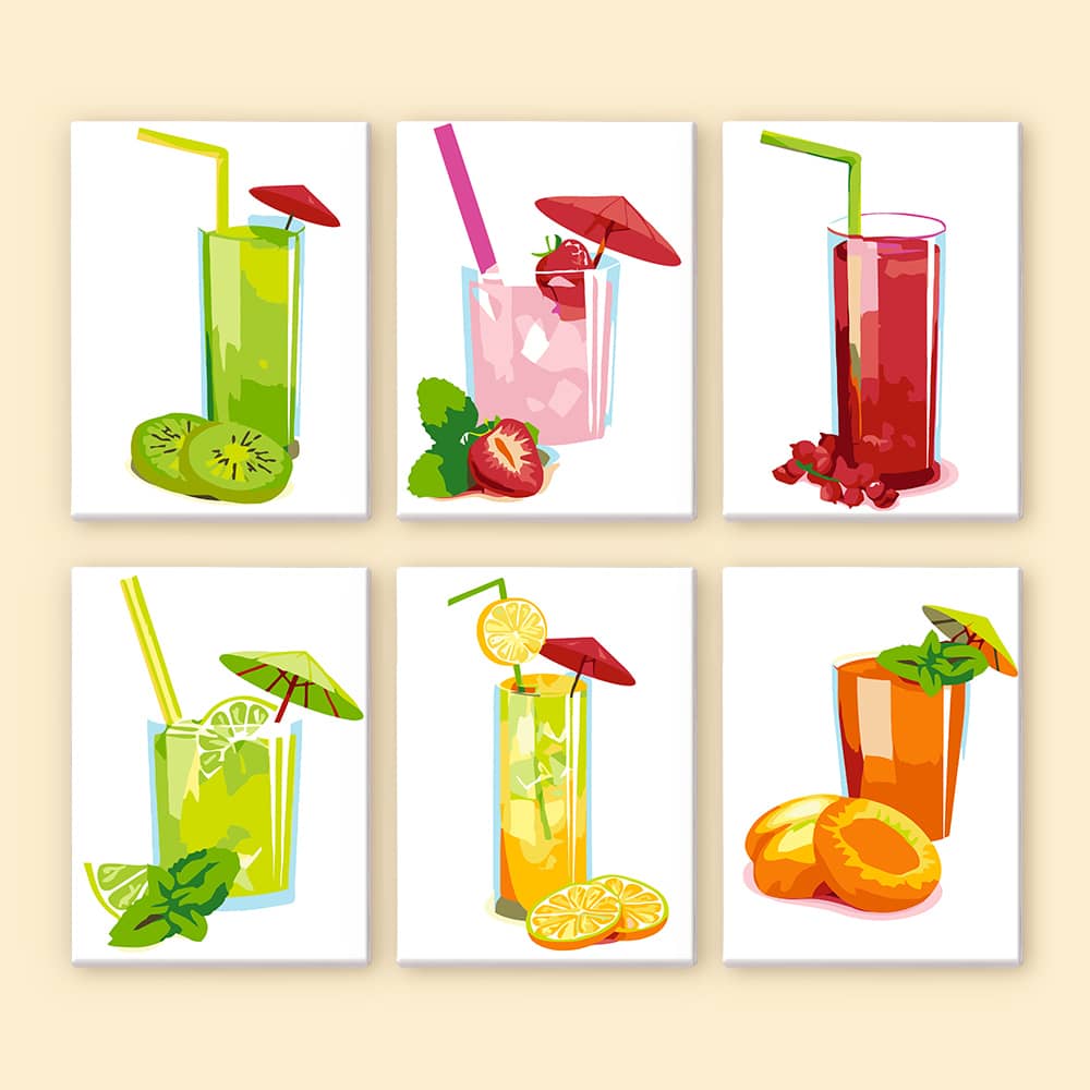 Juicy 6er SET - Mini Malen nach Zahlen