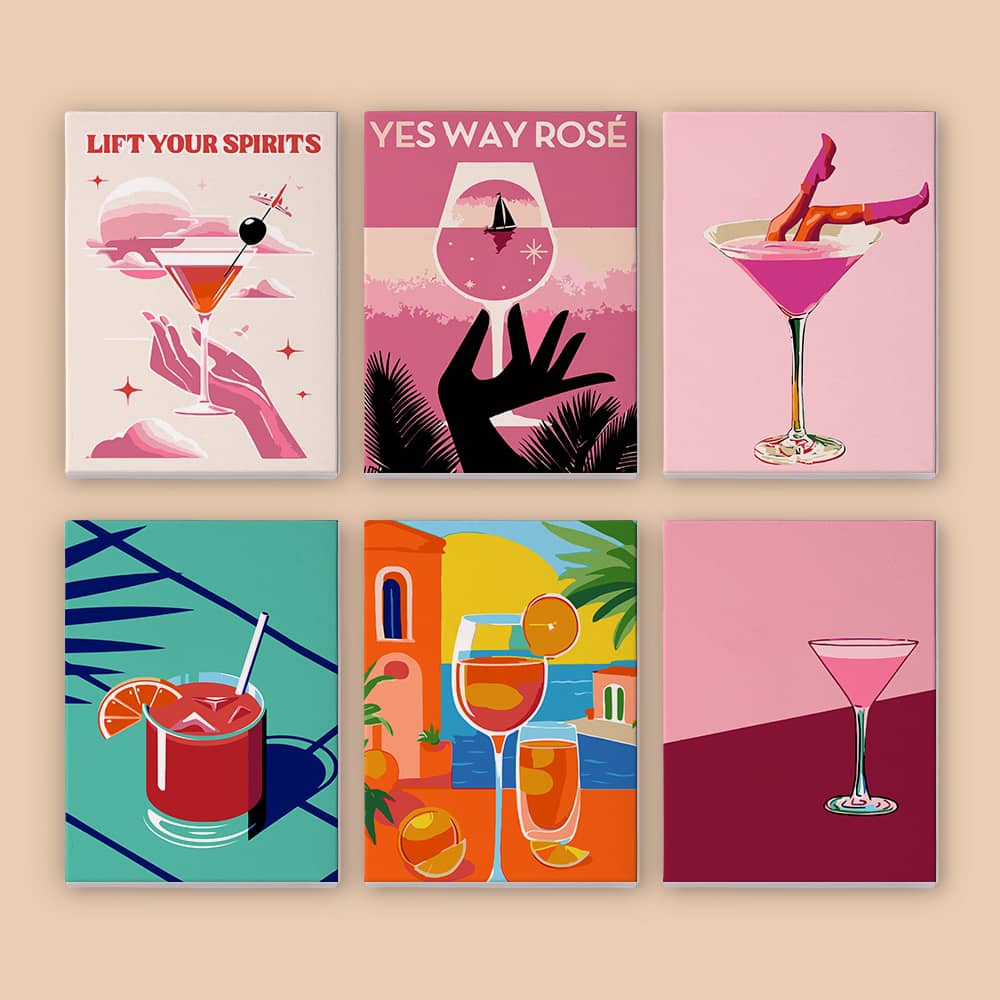 Glamour 6er SET - Mini Malen nach Zahlen