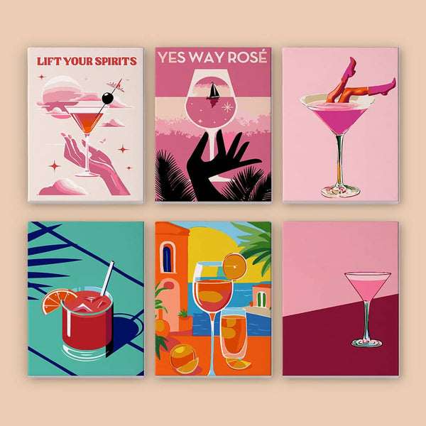 Glamour 6er SET - Mini Malen nach Zahlen