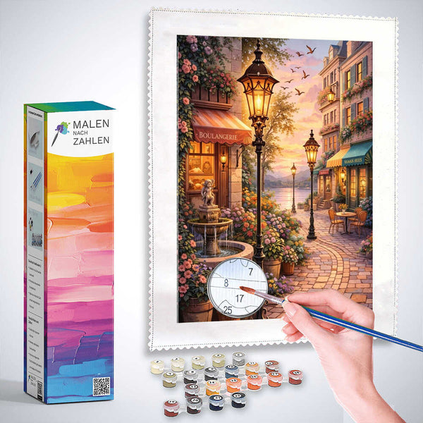 Malen nach Zahlen - Abendzauber am Flussufer