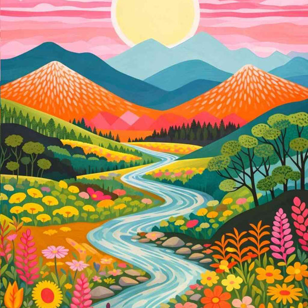 Malen nach Zahlen - Sonnenzauber im Tal der Blumen