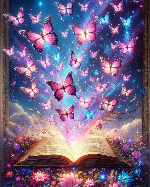 Malen nach Zahlen - Schmetterlinge und Zauberbuch